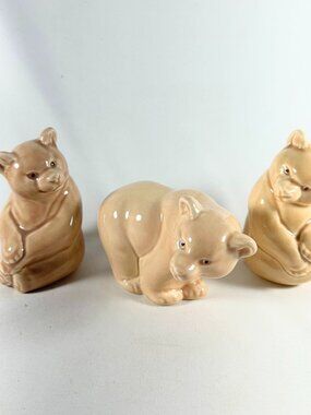 Bears Three Collectible Porcelain, Made In Poole, Dorset England.
